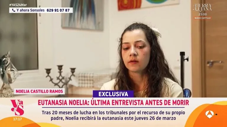El pedido de eutanasia fue aprobado por organismos médicos en Cataluña (Captura: Antena 3)
